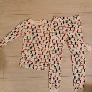 Hanna Andersson multicolor string lights kids pajamas organic cotton - size 6-7